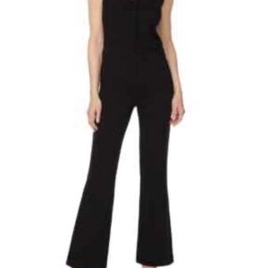 Buffalo David Bitton Black Sleeveless Jumpsuit Stretch Zip Back Workwear Ponte M